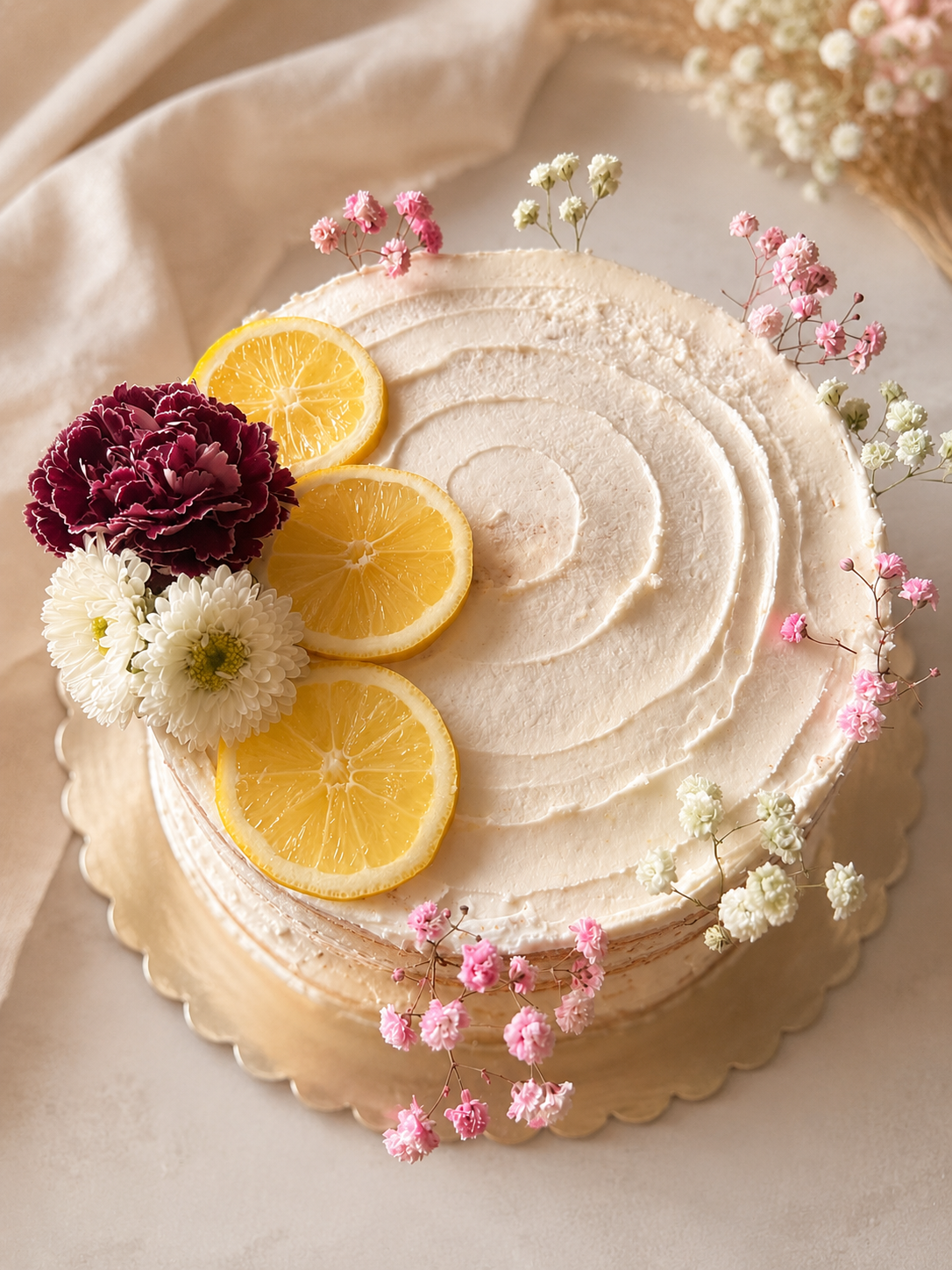Elegant custom floral cake handcrafted by Farah in Ottawa